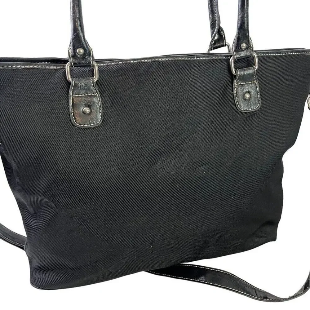 Etienne Aigner Womens Black Large Shoulder Bag Laptop Work Career Purse Handbag